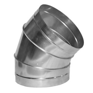 Отвод 45° Ø160 мм оцинкованный Ванвент для круглых воздуховодов