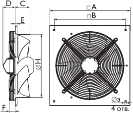 Чертёж и присоединительные размеры